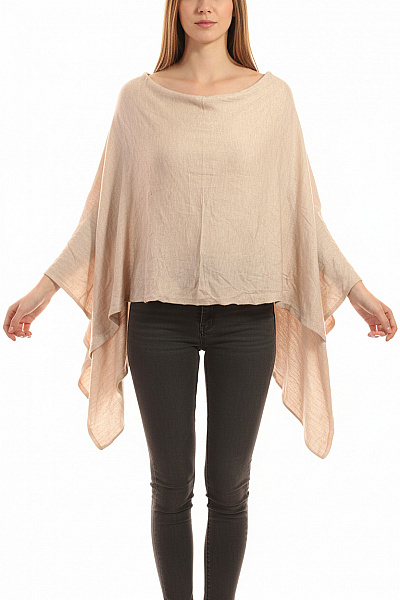 Flame Pončo Béžové Vel. ONESIZE