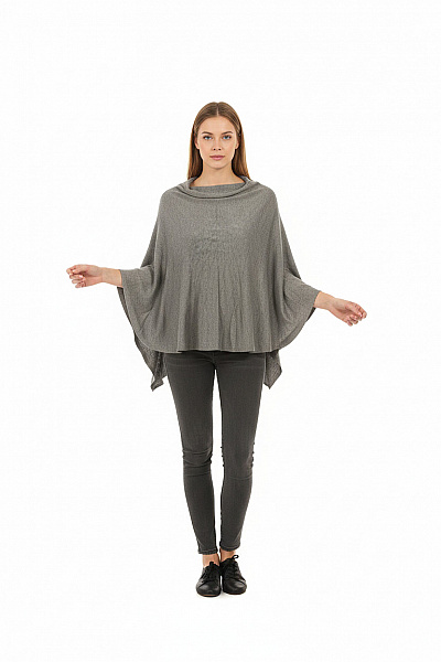 Flame Pončo Šedé Vel. ONESIZE