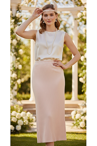 Dlouhá  Sukně Béžová Shein Vel. L