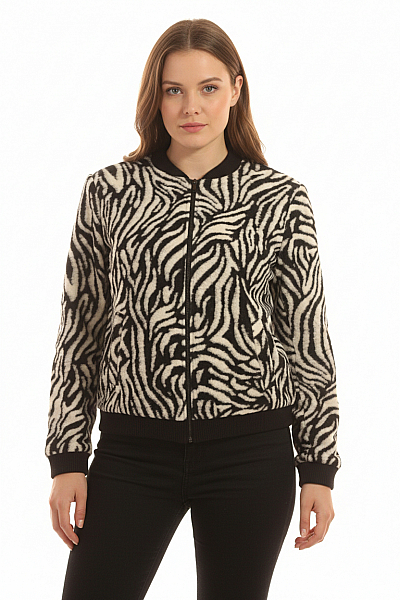 COMMA Dámská Bunda Černobílá Vel. 44