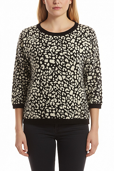  Halenka Pletená Černobílá ONLY Second Hand Vel. L