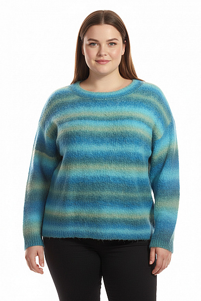 Dámský Pulovr Modrý RAINBOW Vel. 44/46