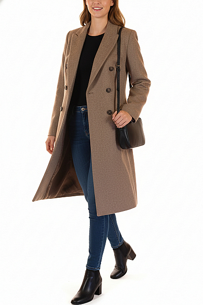 Dámský Dlouhý Kabát Šedý ZARA Vel. S