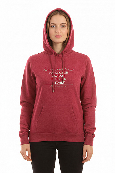 Dámská Mikina Bez Zapínání Vínová Vel. 44
