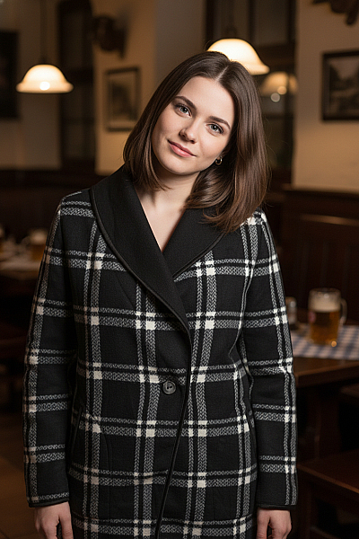 Krátký Dámský Kabát Černý