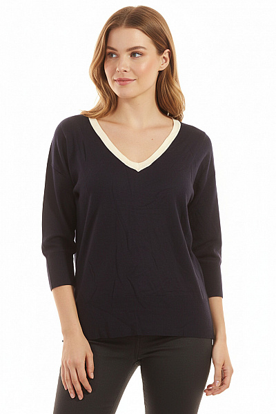 Dámský Pulovr Modrý Alba Moda Vel. 40