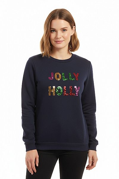  Dámská Mikina Bez Zapínání Polyesterová Modrá