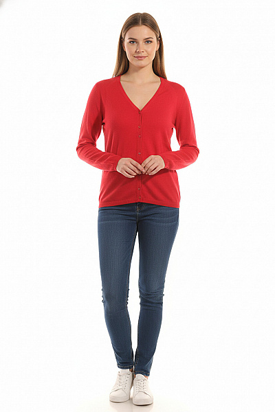 PROMOD Dámský Cardigan Červený Vel. L