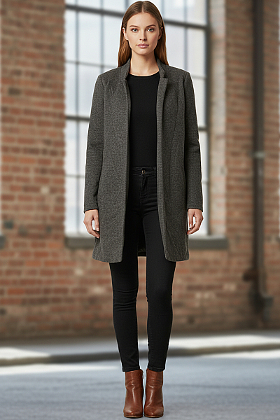 Dámský Kabát Šedý ONLY Vel. S