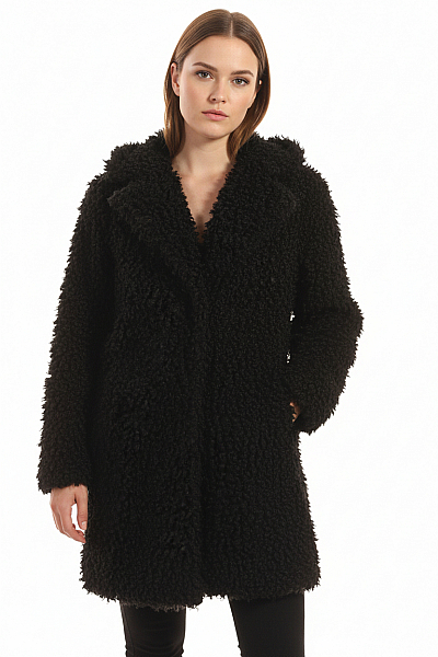 Amisu Dámský Kožich Černý Vel. 42