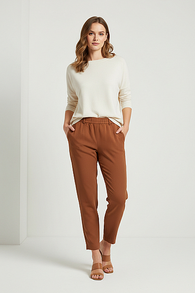 Dámské Kalhoty Hnědé OBJECT Second Hand Vel. 38