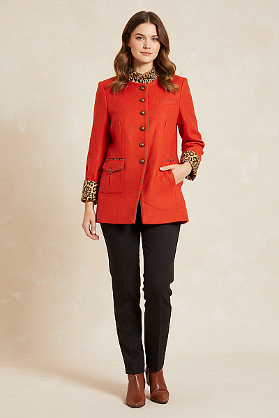 Dámský Kabát Červený MADELEINE Vel. M