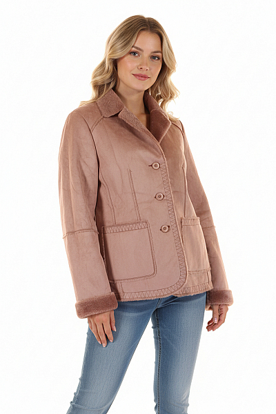 Dámský Kožich Růžový Tchibo Second Hand Vel.  36/38