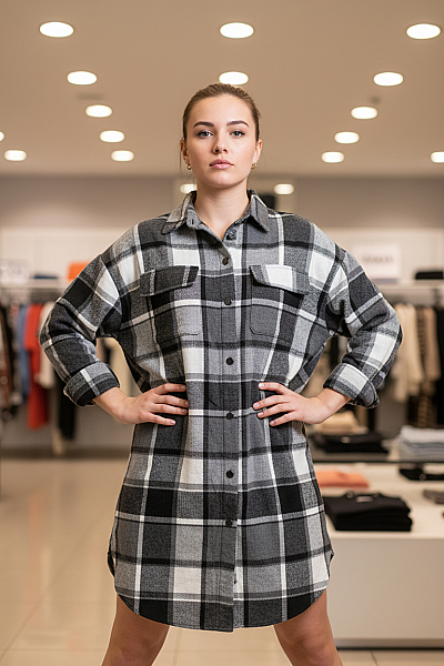 Dámský Kabát Černobílý Shein Vel. S