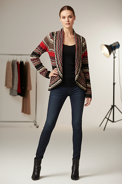 Dámský Svetr Vlněný Barevný COMMA Second Hand Vel. 40