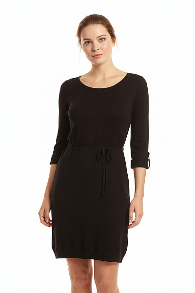  Šaty Pletené Černé Second Hand Vel. L