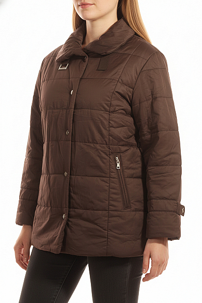 Prošívaná Dámská Bunda Hnědá Vel. 46