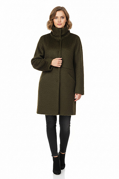 HALLHUBER Krátký Dámský Kabát Vlněný Zelený Vel.  34