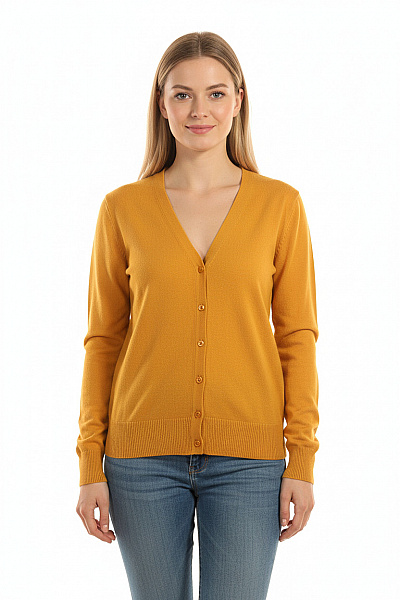 Dámský Cardigan Žlutý Vel. 44