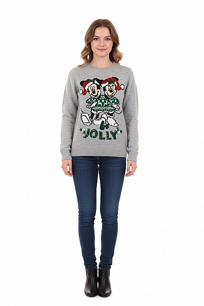 Dámský Svetr Vánoční Šedý Canda Vel. XS