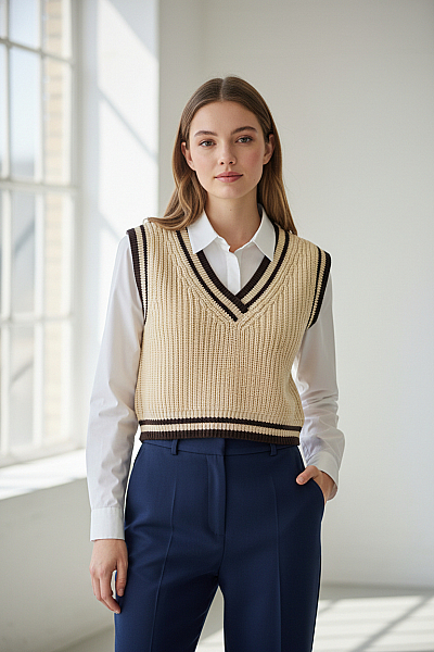 Dámská Vesta Béžová Second Hand Vel. S