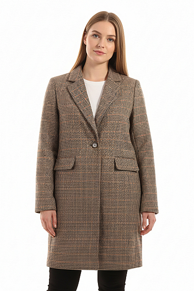 Krátký Dámský Kabát Hnědý New Look Vel. 40