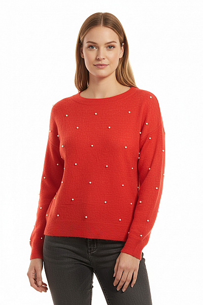 Dámský Pulovr Červený Vel. M