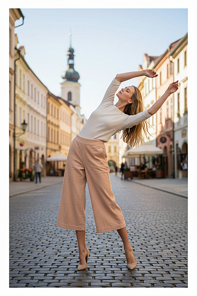 Dámské Kalhoty Hnědé Vel. 38