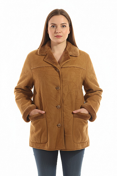 Krátký Dámský Kabát Hnědý