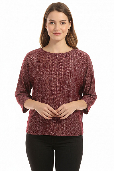 Vzorovaná  Halenka Vínová Vel. M