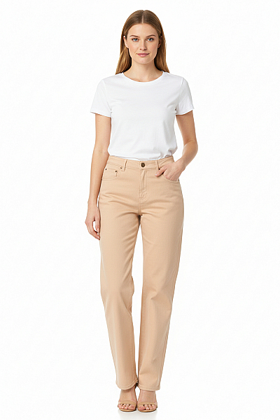 Pánské Kalhoty Rovné Béžové Second Hand Vel. 46