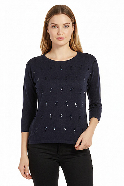  Halenka Pletená Modrá Vel. L