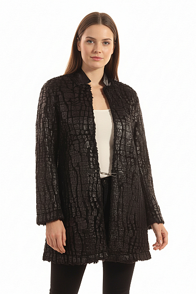 Alba Moda Krátký Dámský Kabát Černý Vel. 42