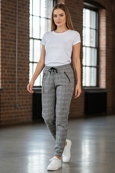 BONPRIX Dámské Kalhoty Rovné Černobílé Vel. 36/38