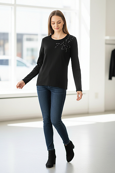 Takko  Halenka Jednobarevná Černá Vel. XS