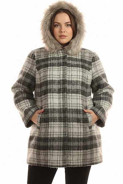 Krátký Dámský Kabát Šedý Canda Vel.  48