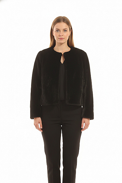 Dámský Kožich Černý Ms Mode Second Hand Vel. 48