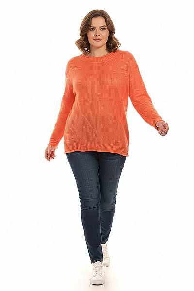 ZOE ONA  Halenka Pletená Vlněná Oranžová Vel. M/L