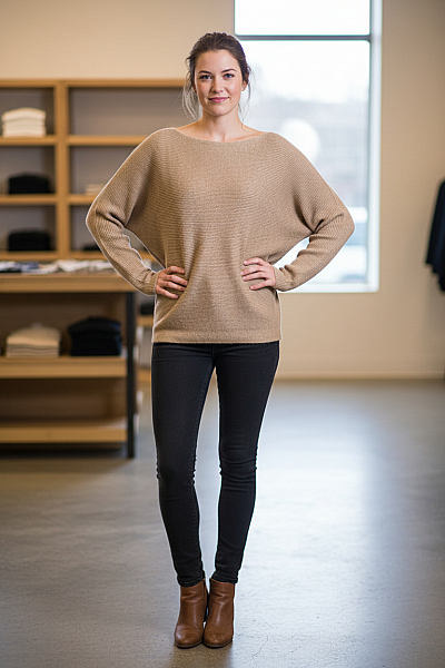  Halenka Pletená Hnědá Vel. XS