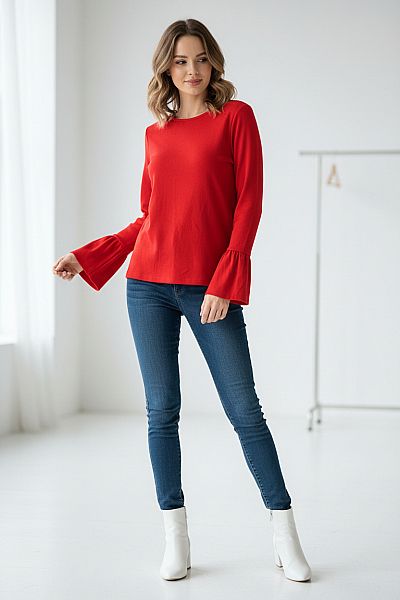  Halenka Jednobarevná Červená DeFacto Vel. S