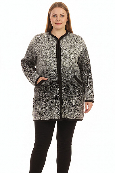 Krátký Dámský Kabát Černobílý