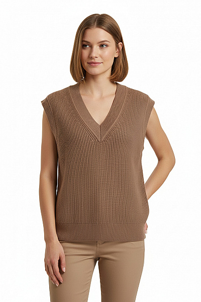 Kratká Dámská Vesta Hnědá ZARA Vel. S