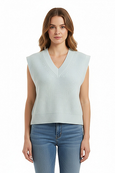 Kratká Dámská Vesta Modrá Vel. M