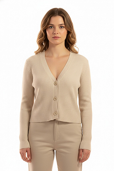 Dámský Cardigan Béžový TRENDYOL Second Hand Vel. M