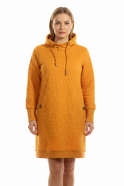 Gina  Mikinové Šaty Žluté Vel. L