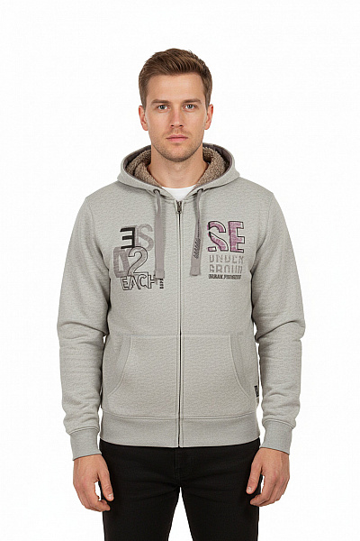 Esprit Pánská Mikina Na Zip Šedá Second Hand Vel. L