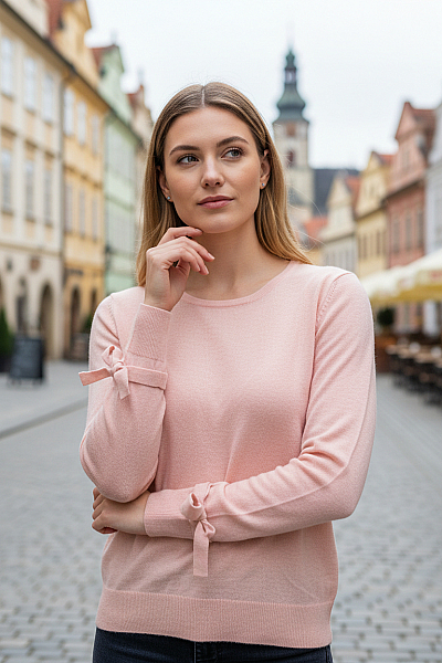 Someday  Halenka Pletená Vlněná Růžová Vel. 38