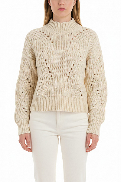 CARE LABEL Dámský Svetr Vlněný Bílý Vel. S