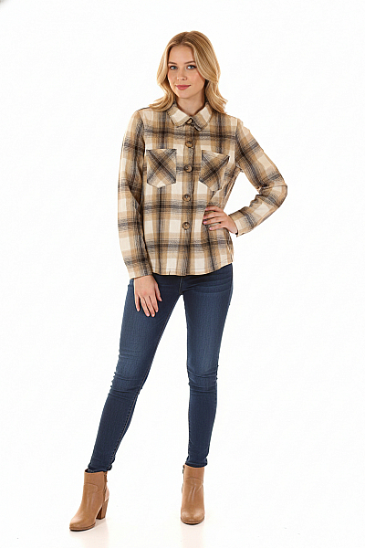 Krátký Dámský Kabát Hnědý