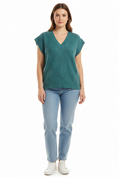 Kratká Dámská Vesta Modrá Vel. L